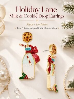 Holiday Lane Milk & Cookie Drop Earrings